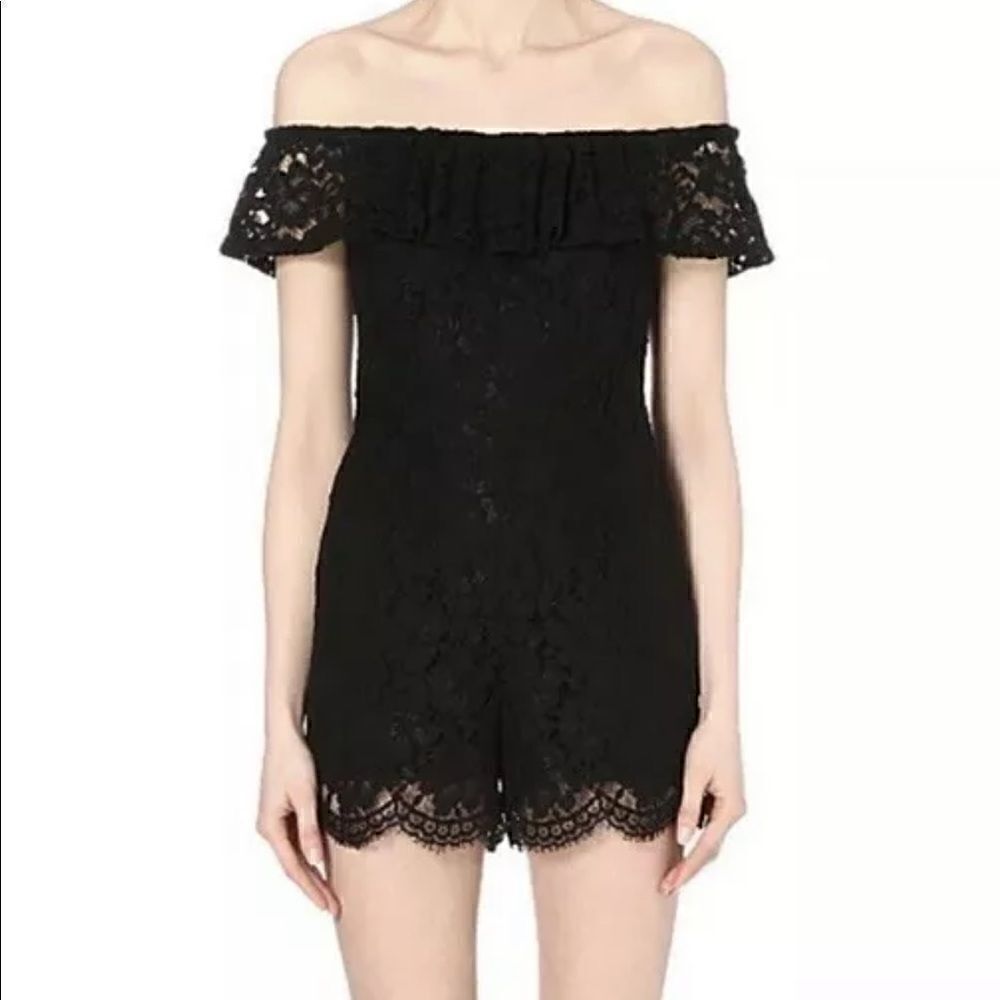 Sandro Paris Poetry Black Lace Romper